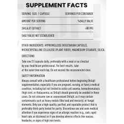 Zeus Nutrition Shilajit Extract Standardized 400 mg 60 Veggie Capsules